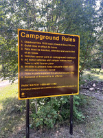 Campground rules sign.