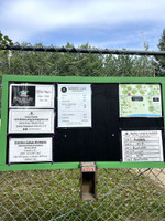 Campground info board.