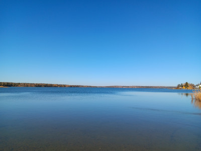 View of the lake from the beach