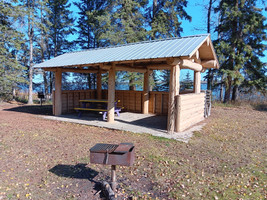 Covered picnic area at the beach