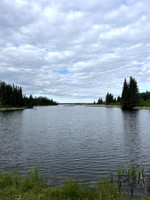 View of the lake from the dam parking lot.