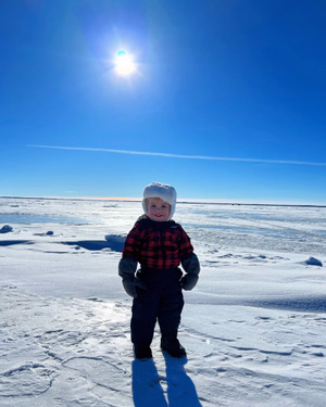 On the ice! Burgis beach resort, Good Spirit lake