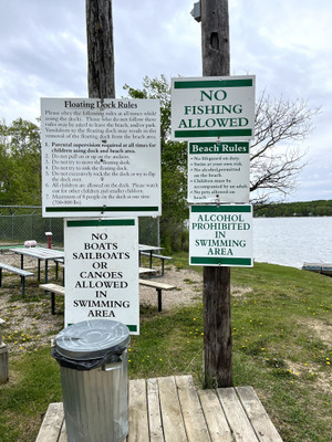 Signage at the beach.