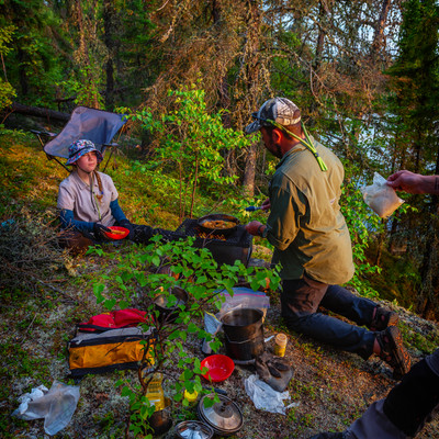 a less than flat and level camp kitchen