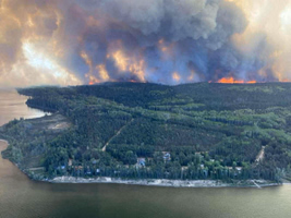 Fire burning at East Trout.