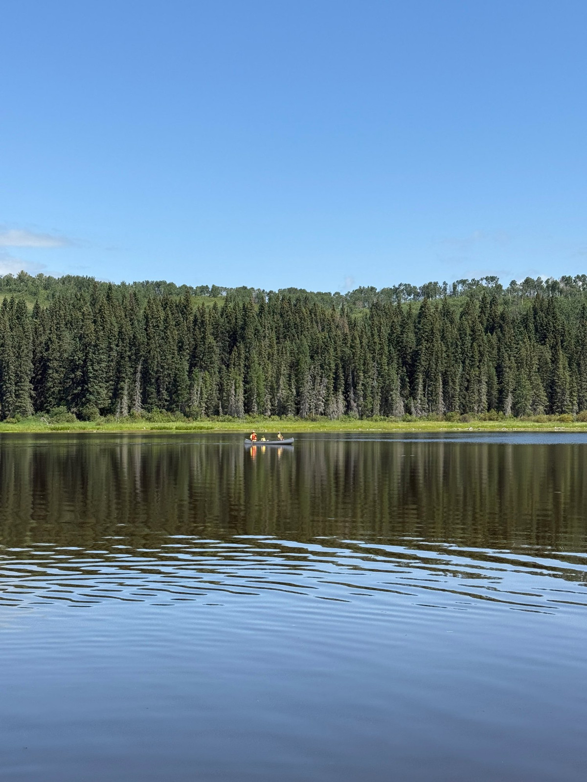 Paddling down the Sturgeon River to the lake.