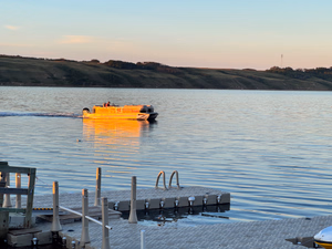Pontoon boat near Camp Easter Seal