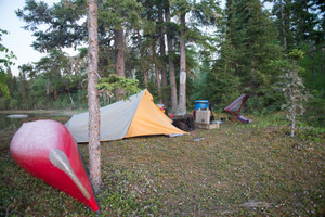 Campsite on a island on Drinking Lake