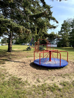 Playground equipment near beach.