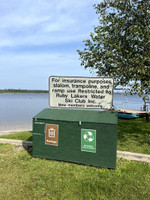 Signage near boat launch.