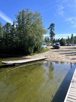 Sand boat launch and docks.