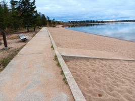 Accessible wheelchair access to the beach.