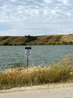 Causeway fishing closure sign.