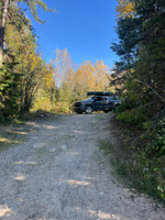 My truck parked at the top of the boat launch access.