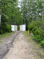 Outhouses by the beach.