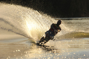 Matthew water skiing at Sturgeon Lake.