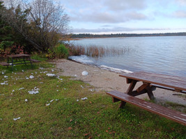 Small beach just off the highway.