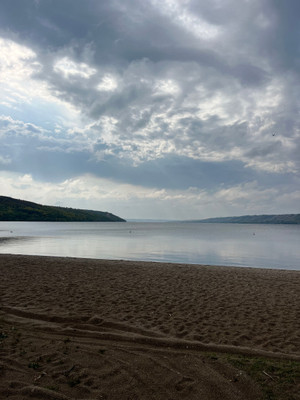 Sandy beach.