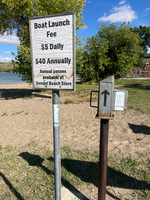 Boat launch sign.