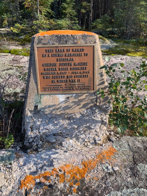 Photo of the memorial plaque for Gordon Joseph McBride.