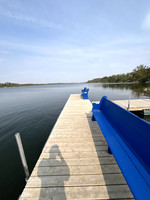 Benches on the fishing dock.