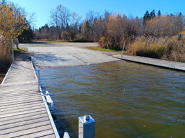 View of the launch from the dock.