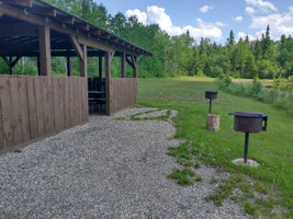 Covered picnic area at the pond.