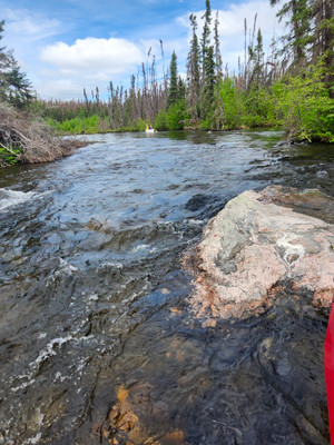 Portage into Davis Lake from McLennan Lake. 2026