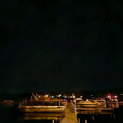 Dock at Darlings Beach on a dark Summer night 