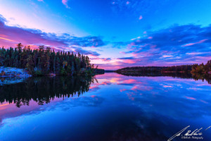 Calm evening on a island campsite