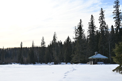 Covered shelter at the beach.