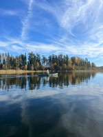 Paddling on the lake.