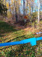 Trail closed signs.