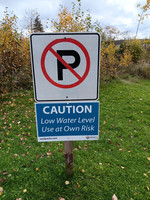 Sign at the boat launch.