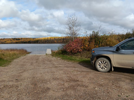 My very dirty truck at the boat launch.