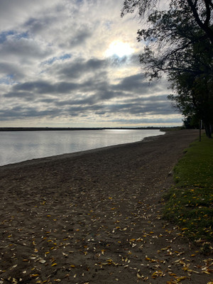 Sandy beach.