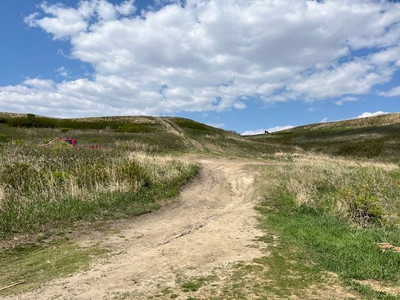 North uphill from launch