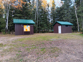 Outhouses near launch.