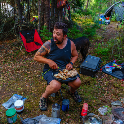 campsite at the west portage on the lake