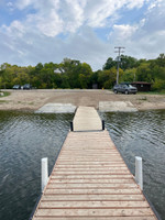 Two cement launches and dock.