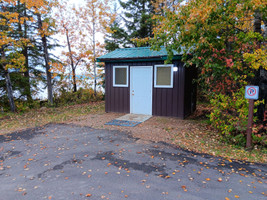 Fish filleting shack at launch.