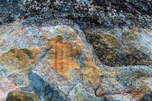 rock paintings found on the lake