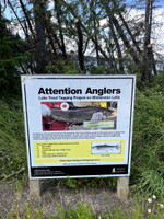 Lake Trout tagging program sign.