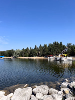 Cabins next to the launch.