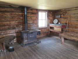 Interior of Grey Owl&#039;s Cabin.