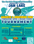 Poster for 2026 Jan Lake Walleye & Northern Pike Fundraising Fishing Tournament hosted by the Jan Lake Playground Committee 