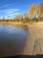 Sandy beach at the provincial park campground.