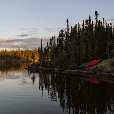 simple shore line campsite