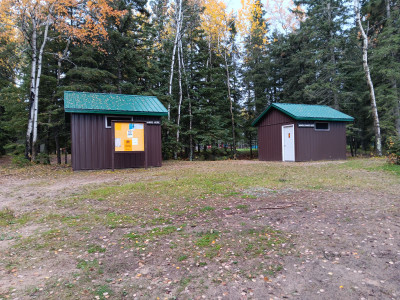Outhouses near launch.