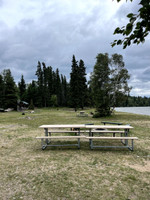 Picnic areas on beach.